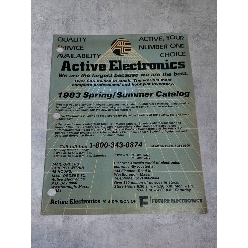 Active Electronics 1983 Spring Summer Catalog Vintage Tech 80s Components